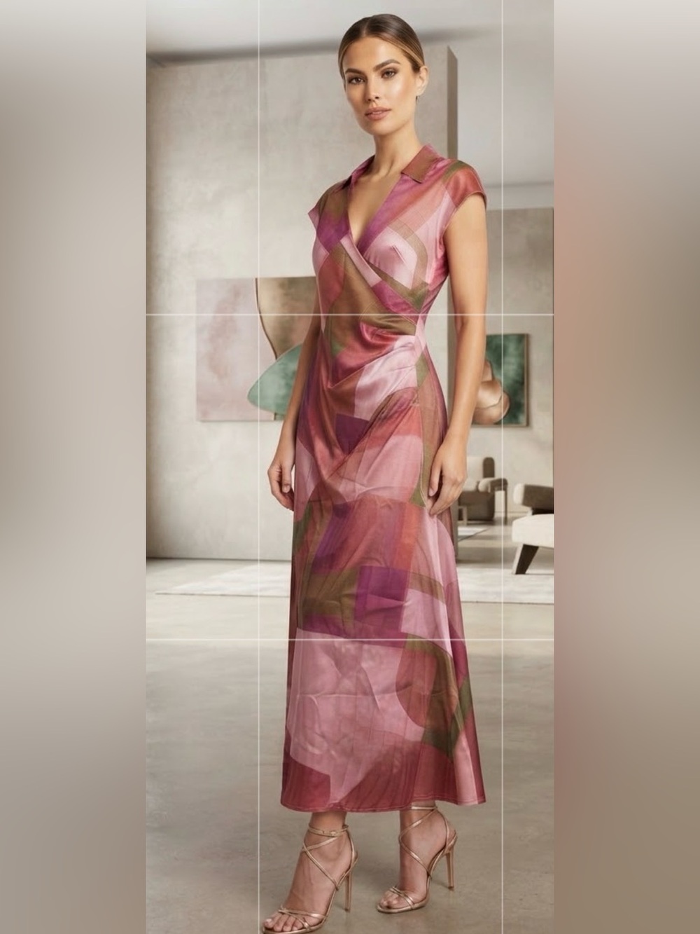 Sunday Up Print Wrap Maxi Dress
